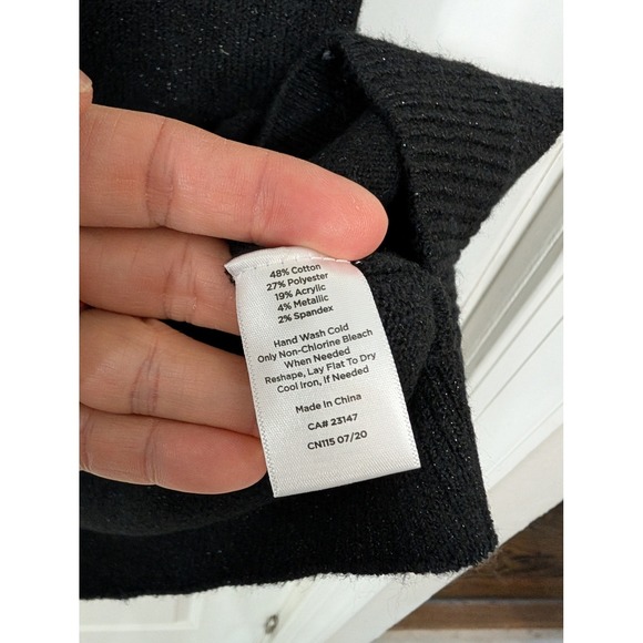 Talbots Tweed Side Tie Sweater Dress women's‎ XL black gold shimmer midi NWTs - Picture 5 of 7